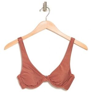 VYB Shimmer Underwire Bikini Top in Gold Women’s‎ Size Small